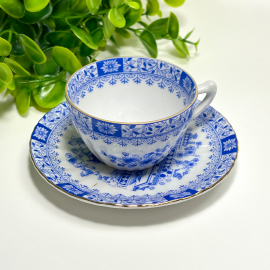 Кофейная пара Seltmann Weiden Германия 1950-1994гг. Тонкий рельеф фарфор, позолота. 100мл. Винтаж. Картинка 1